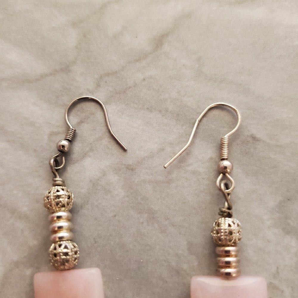🎀 Gorgeous Pink Resin Drop Dangle Earrings wedding Formal Prom 🎀 - Picture 5 of 7